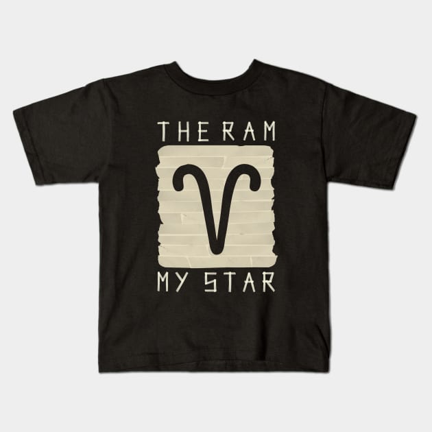 Aries The Ram Kids T-Shirt by PAPER TYPE